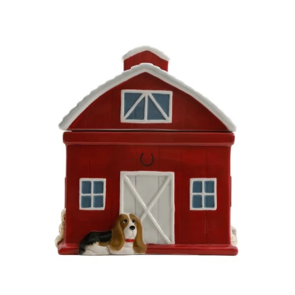 🌺 New Pioneer Woman Barn 7.9 Inch Cookie Jar, Stoneware, Charlie - Picture 5 of 8